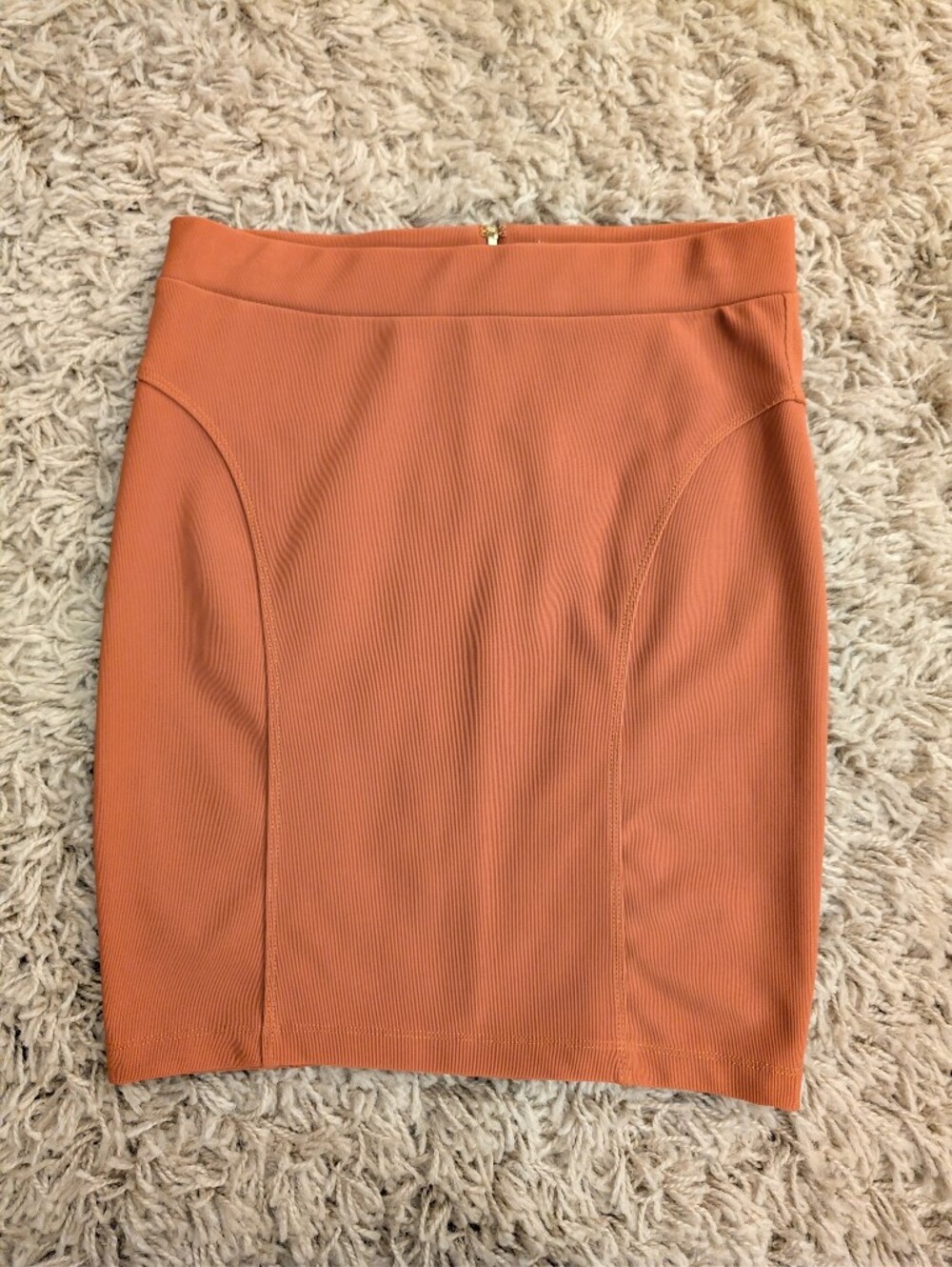 Forever 21 Rust Ribbed Mini Skirt Size M